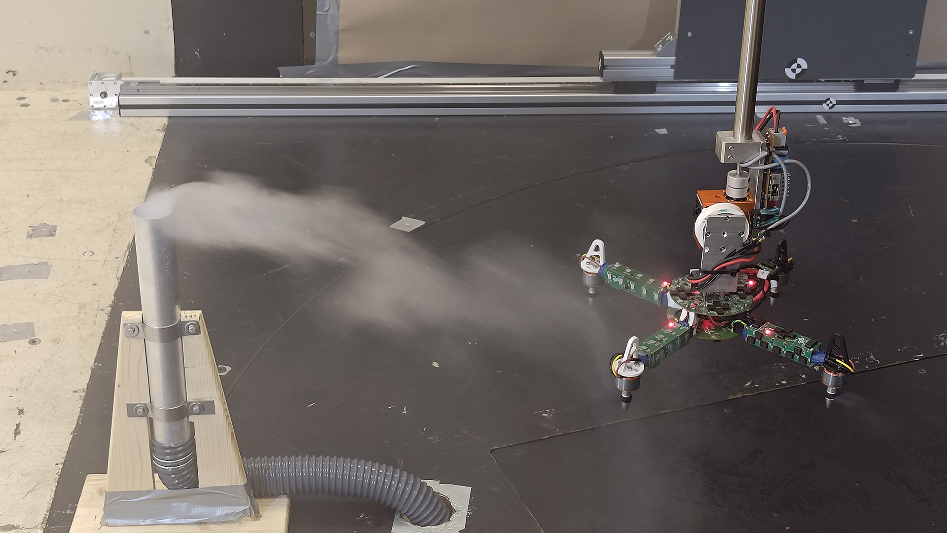 Measuring drone approaches the gas source