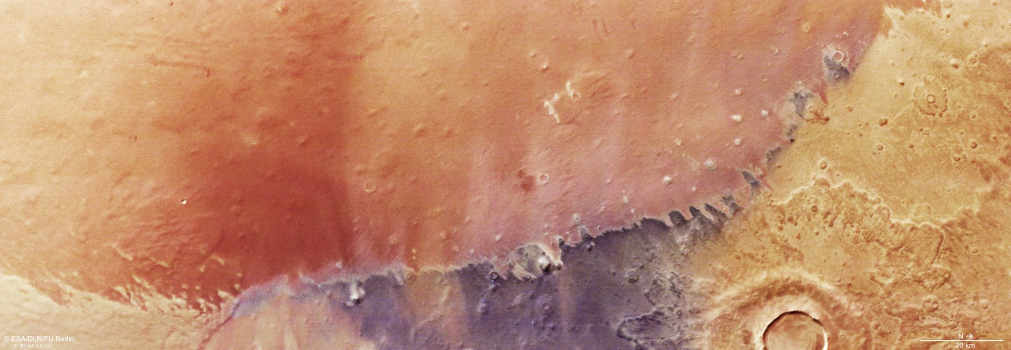 Looking down on Mars's Arcadia Planitia