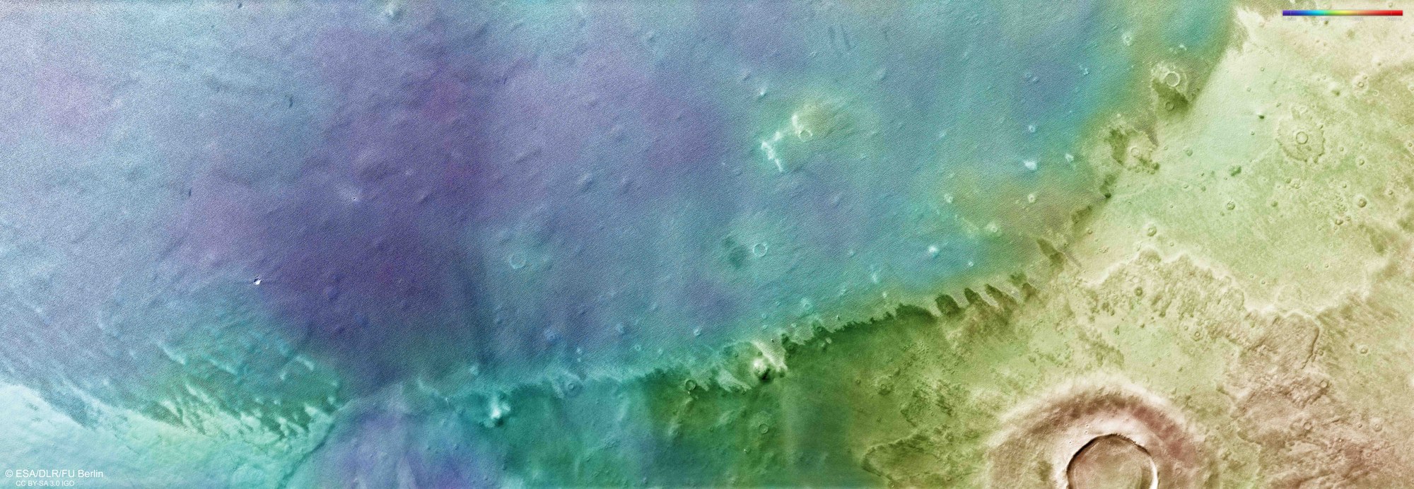 Topographic map of Arcadia Planitia