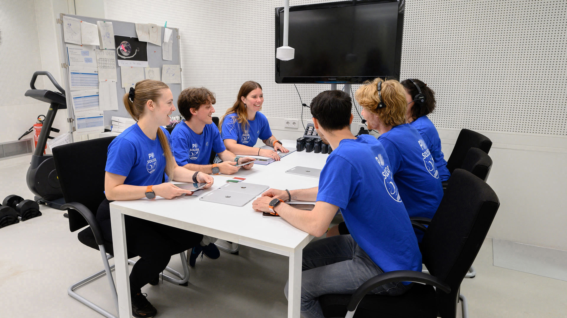 A large table for meetings and meals