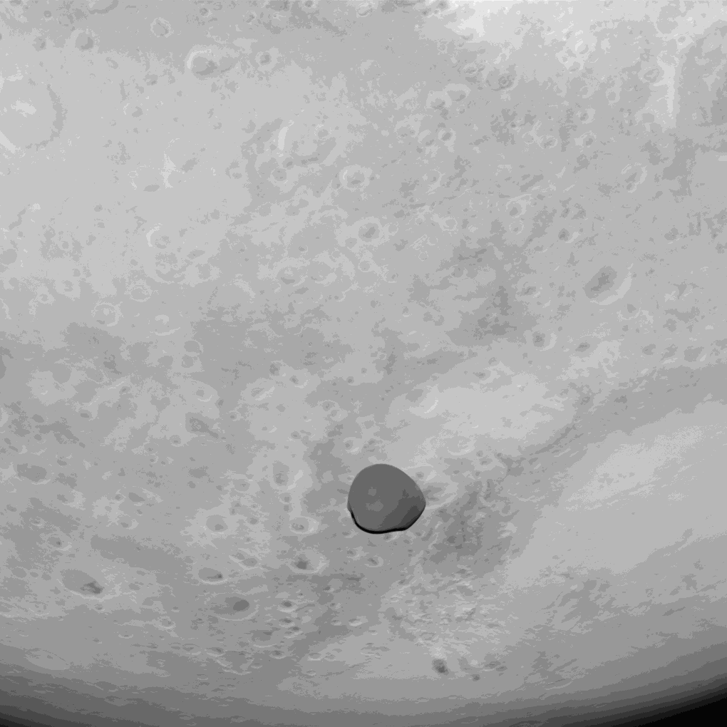 Animation - the Martian moon Deimos crosses the surface of Mars