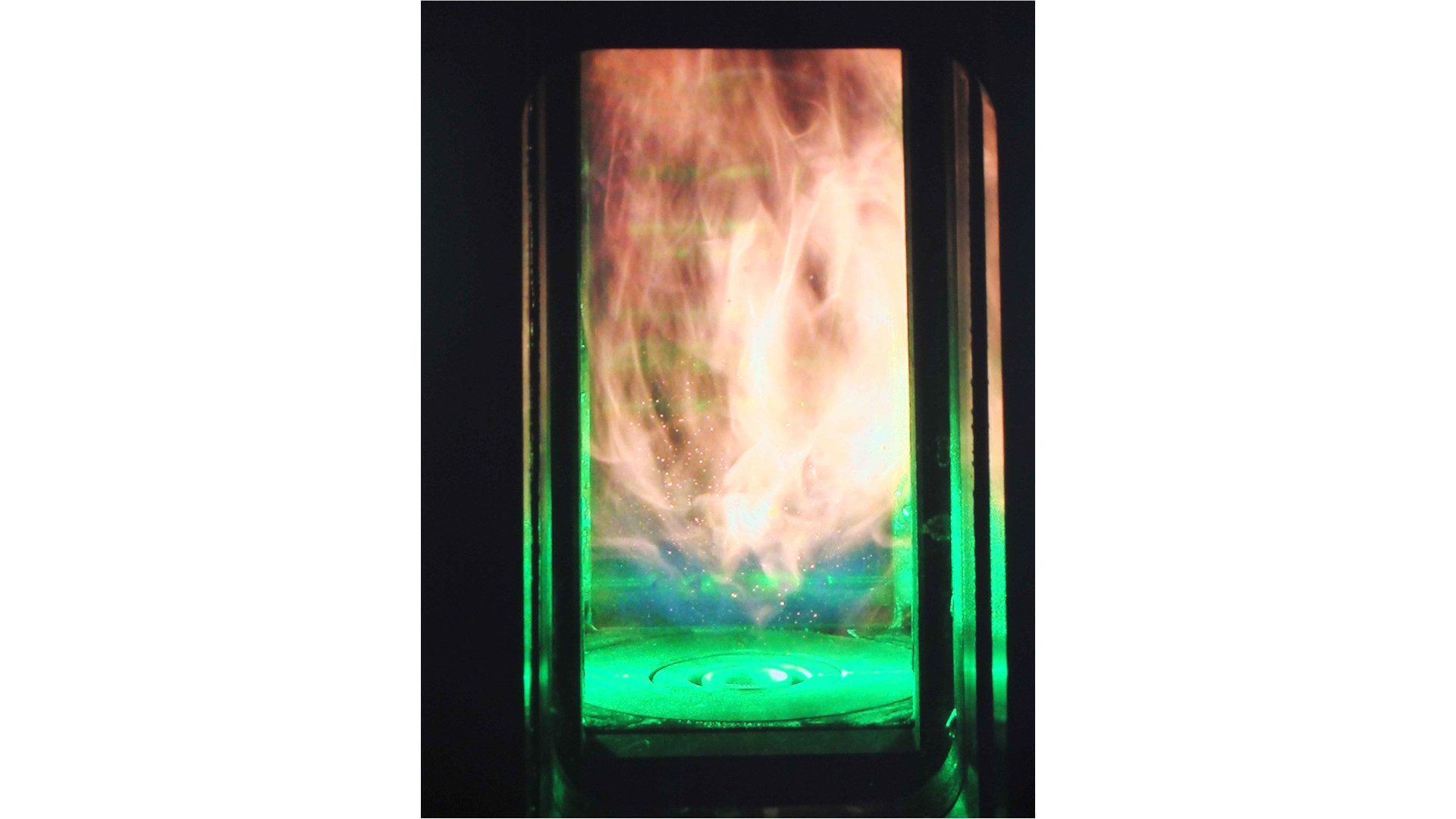 Sooty flame in a gas turbine model combustor