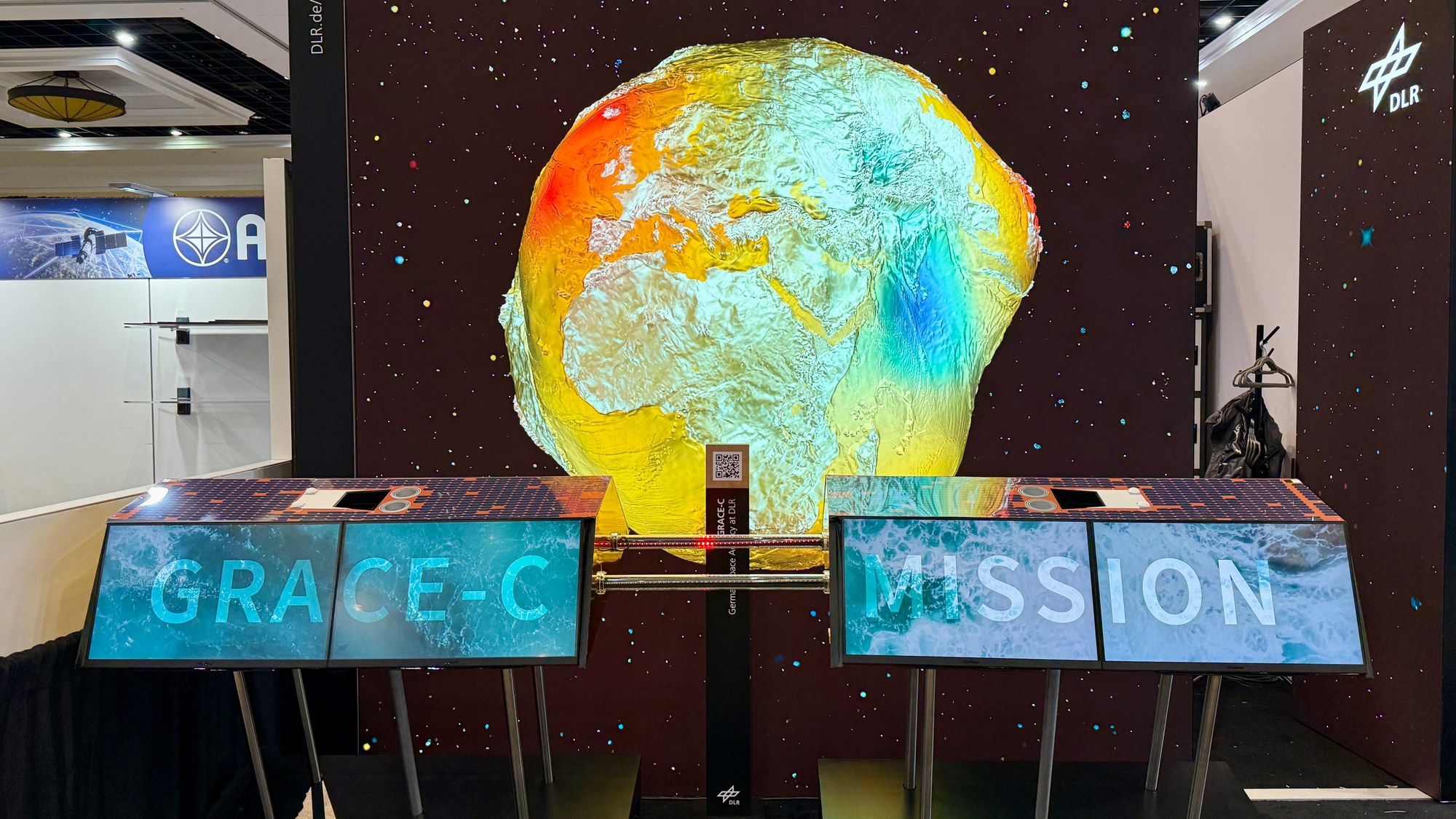 GRACE-C exhibit at the DLR booth at the Space Symposium
