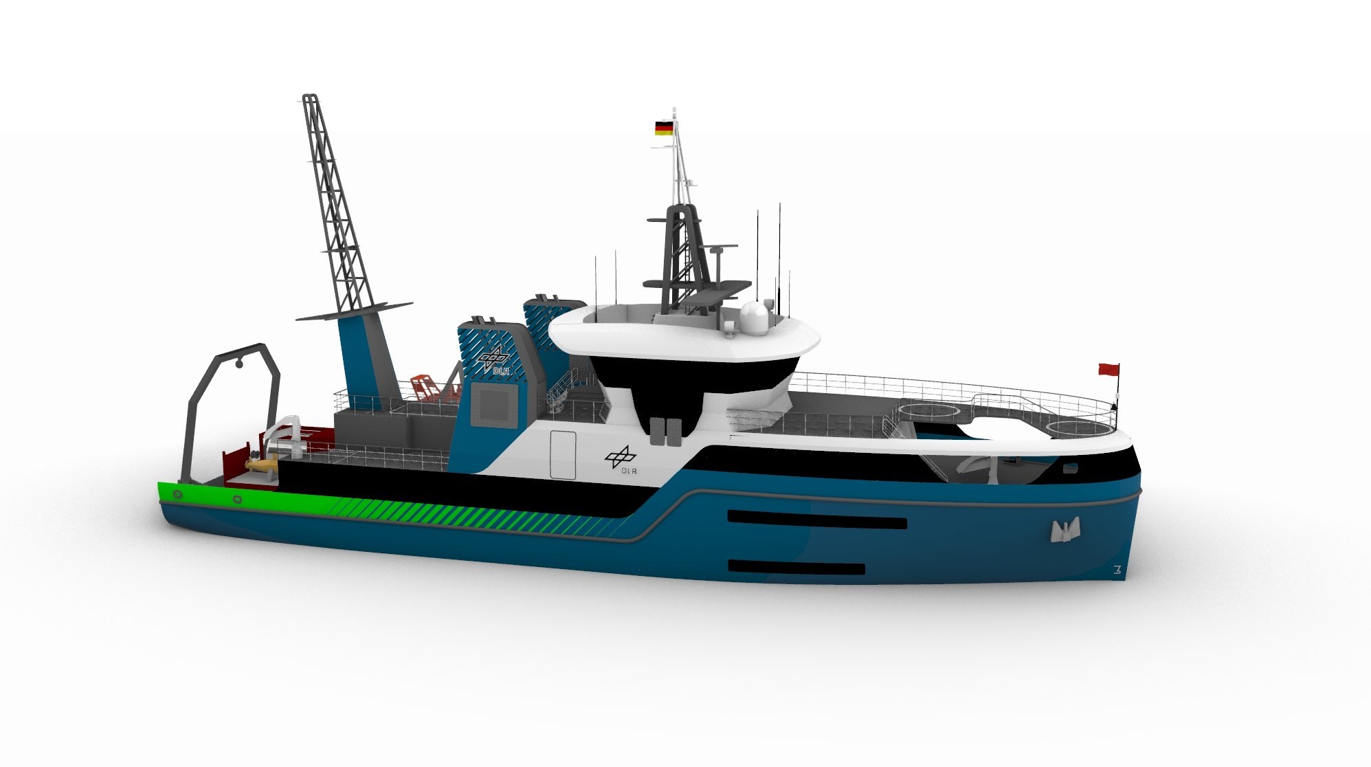 Visualisation of the new DLR research ship