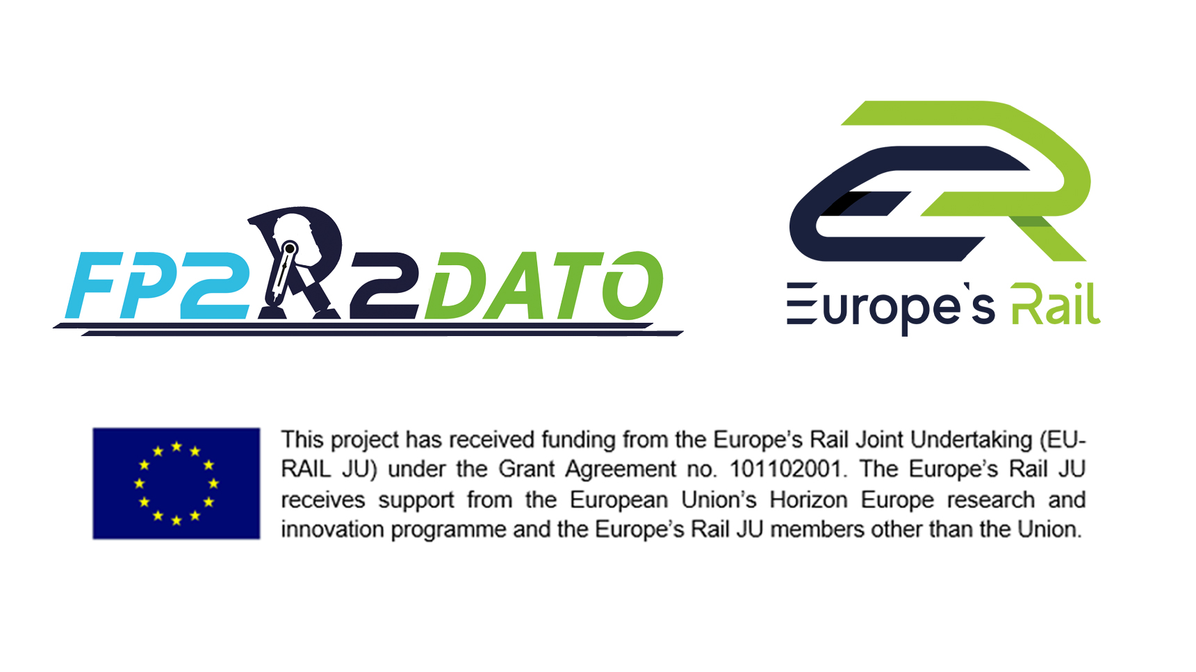 Logos of R2DATO and Europe's Rail