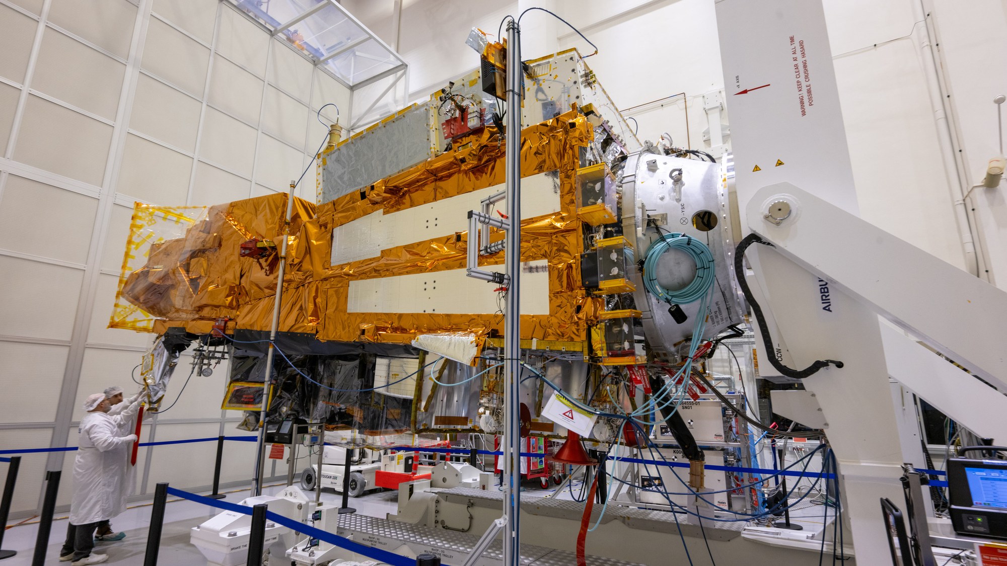 Metop-SGA1 satellite with METimage instrument in the Airbus clean room