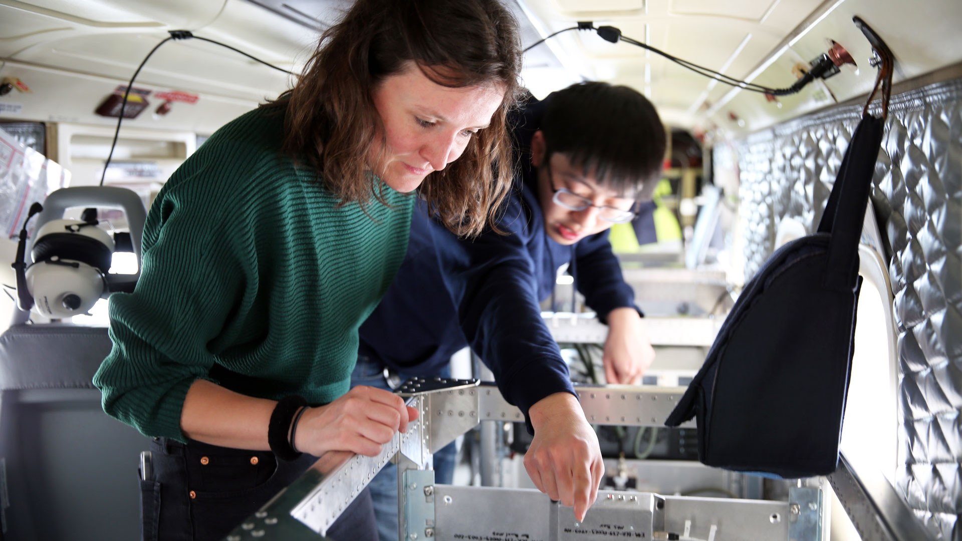 Installing the experiments in the research aircraft