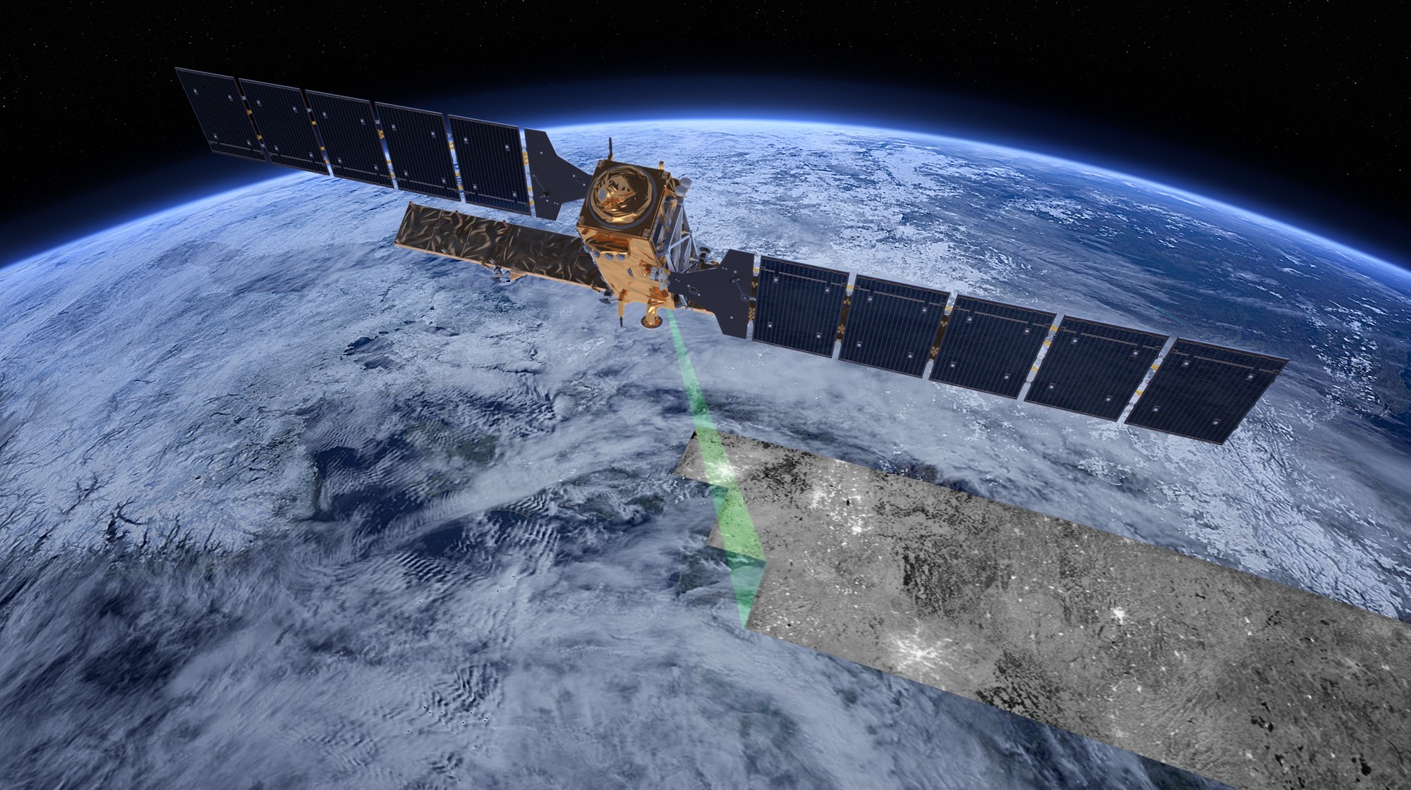 Artist's representation of a Sentinel-1 satellite