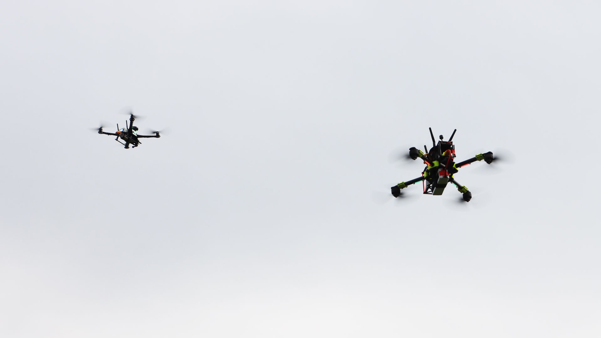 Example scenario with an interceptor drone and an intruder drone