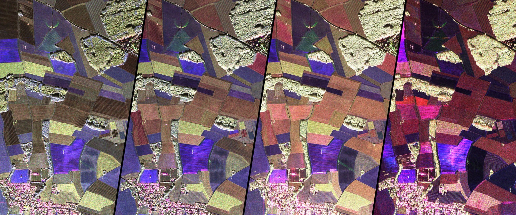 Radar images of Puch in X, C, S and L bands