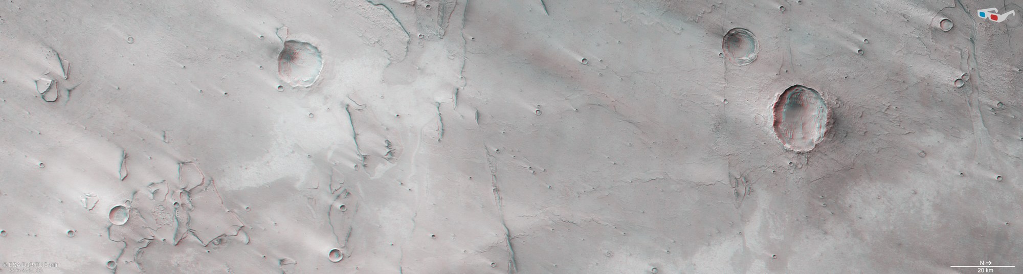 3D anaglyph view of Idaeus Fossae