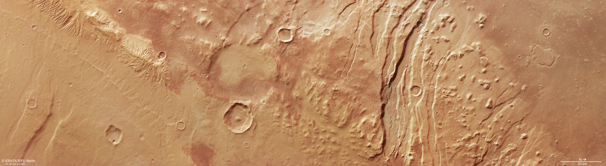 Tectonics and traces of rock glaciers in western Acheron Fossae