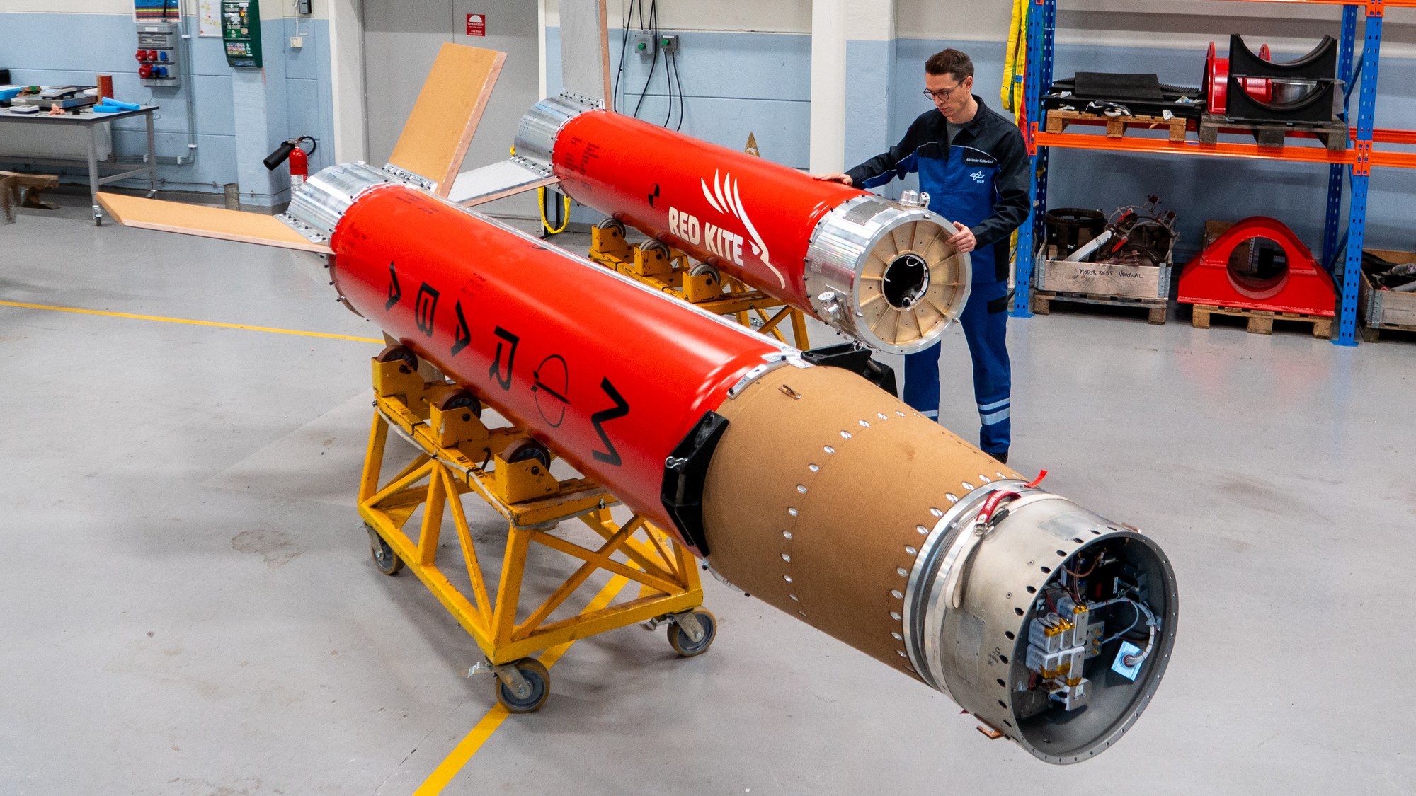 Red Kite motors in the preparation hall