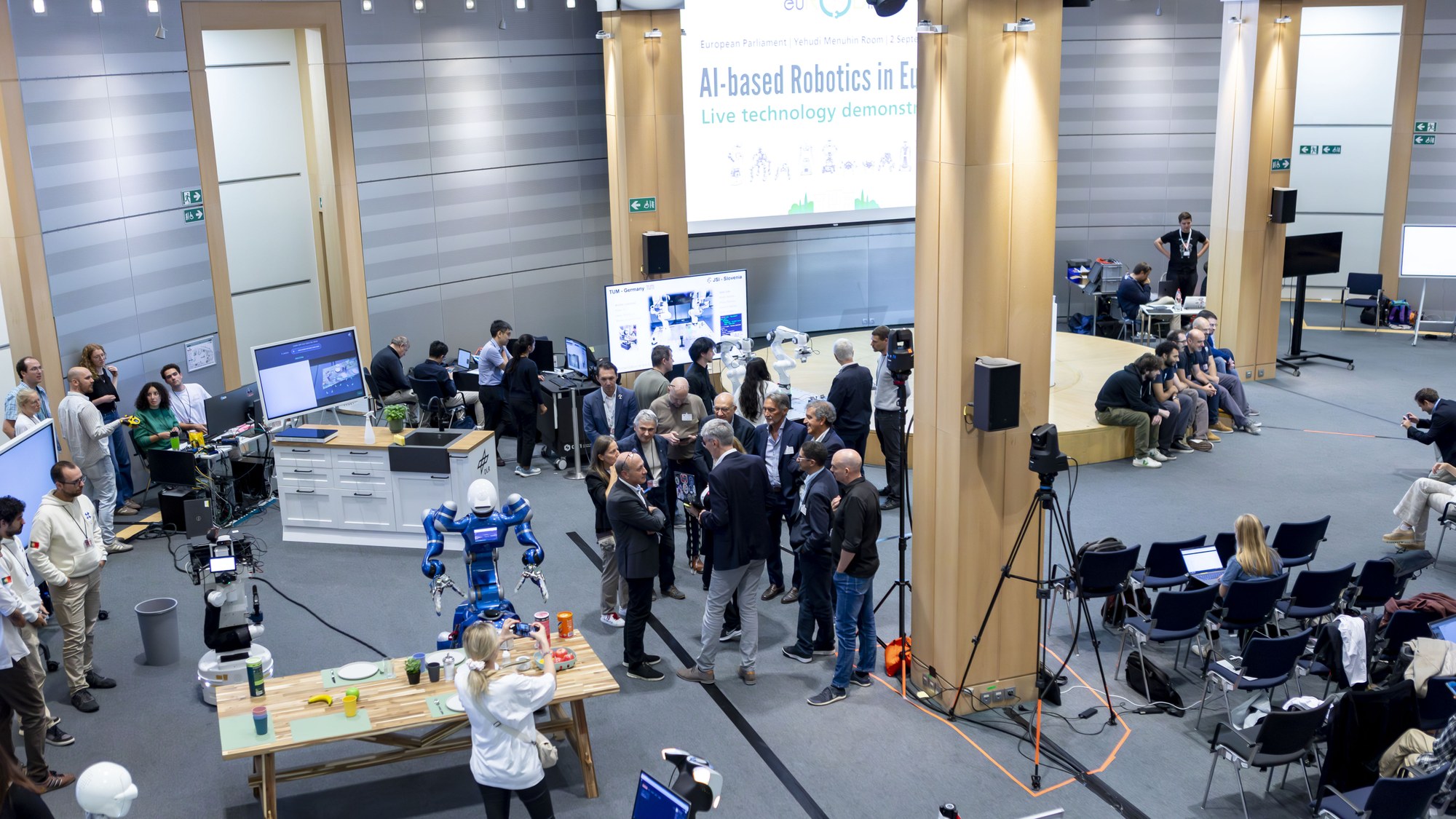 Live robotics demonstration in the European Parliament