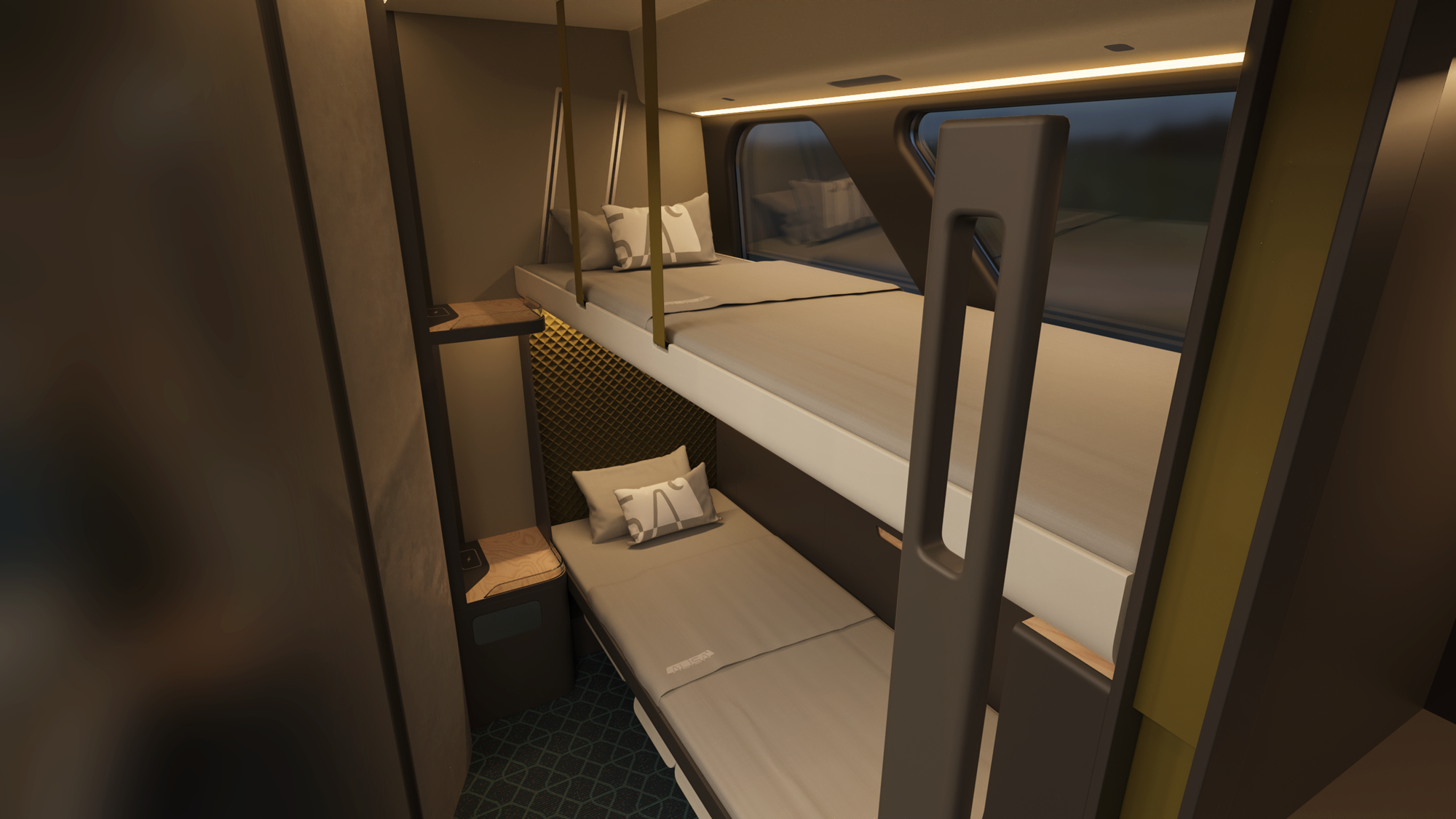Visualisation – sleeping compartment of the ALISA night train concept
