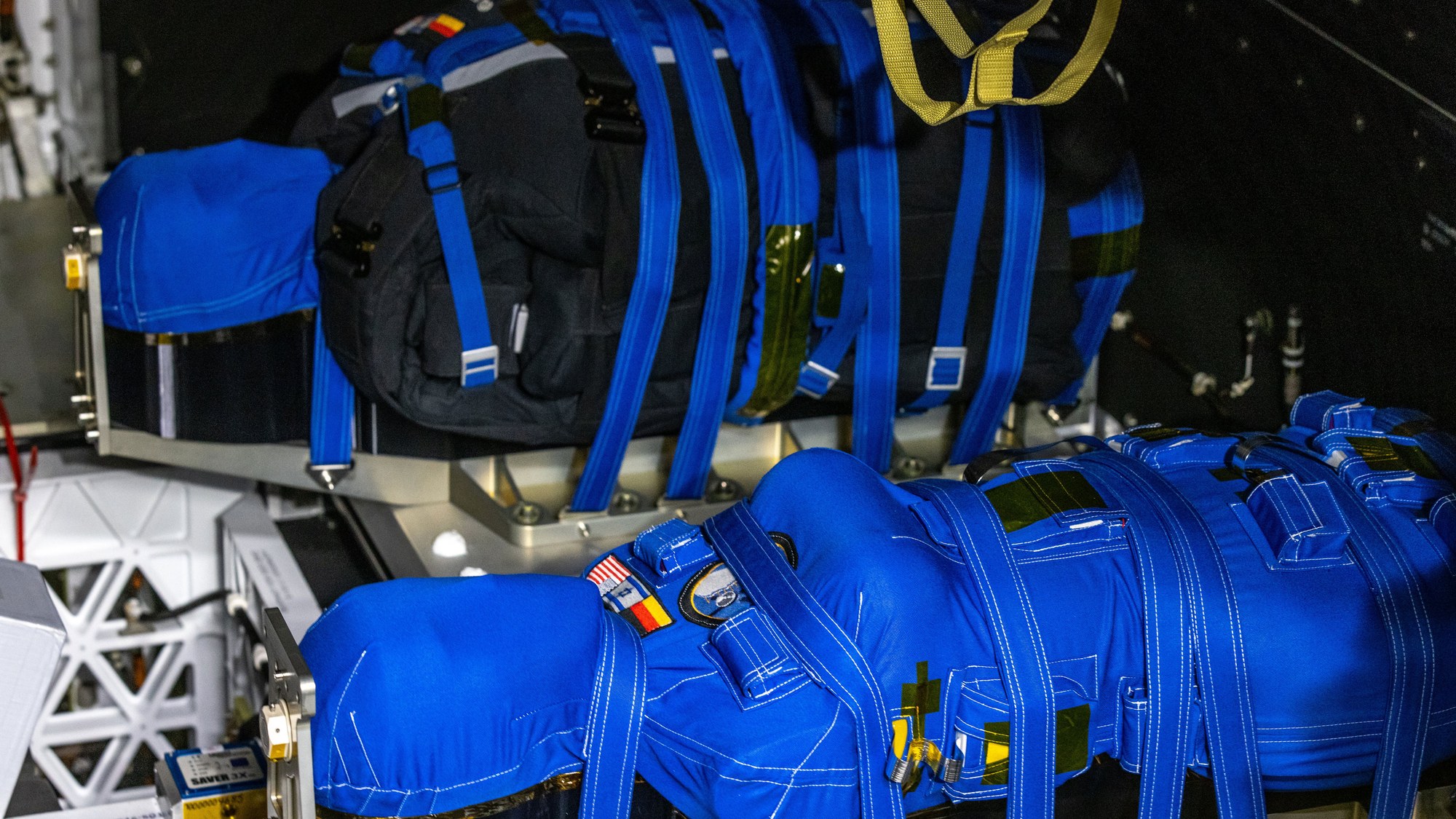 Ready for liftoff – Helga and Zohar in the Orion capsule