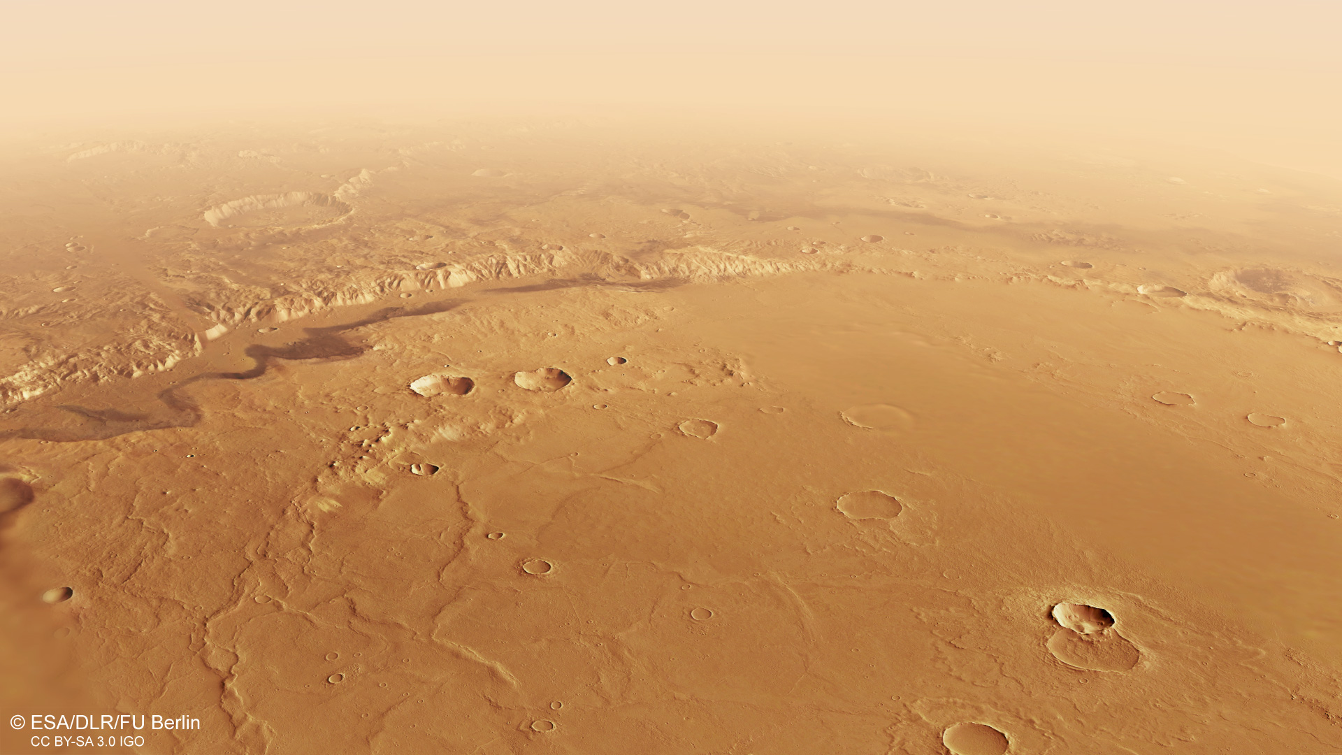 Volcanic sands on the southern rim of the Schiaparelli crater on Mars
