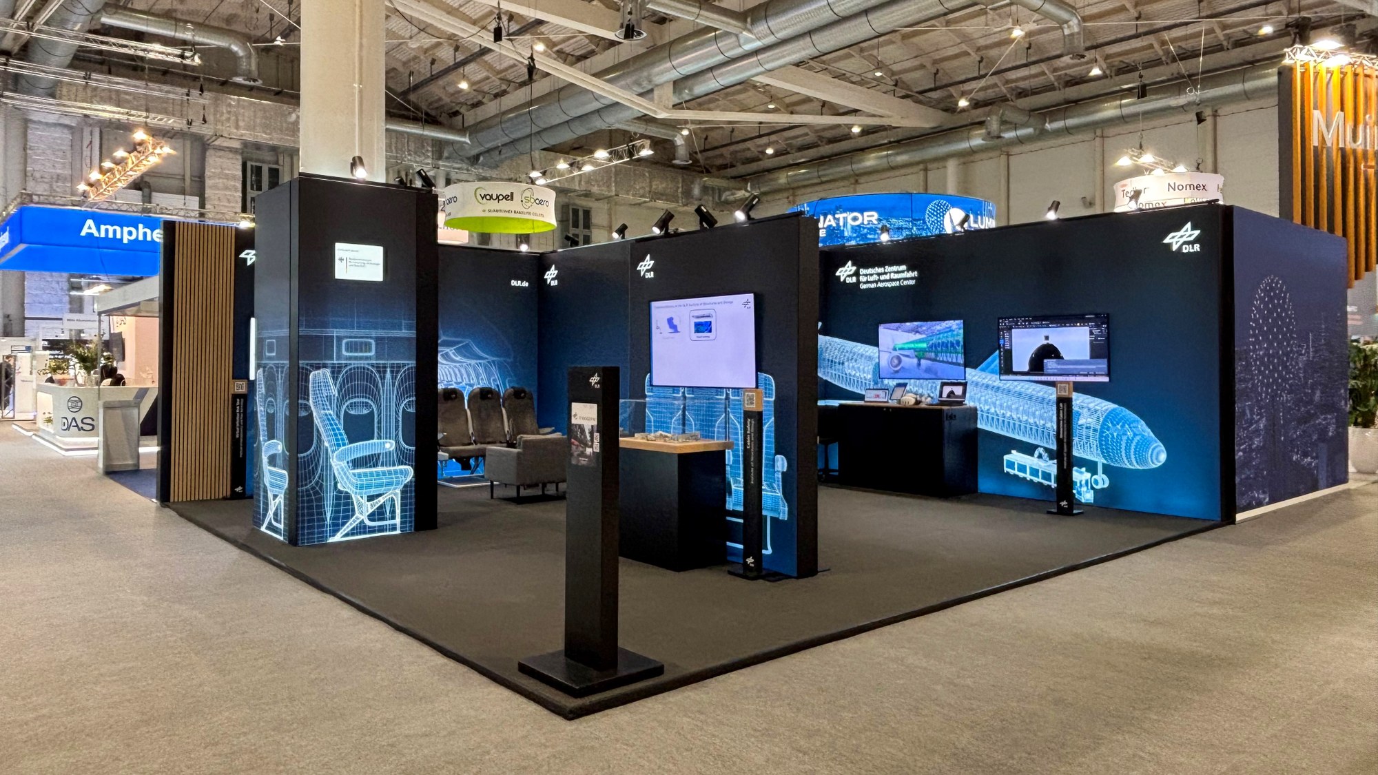 Exhibition stand at the Aircraft Interiors Expo in Hamburg