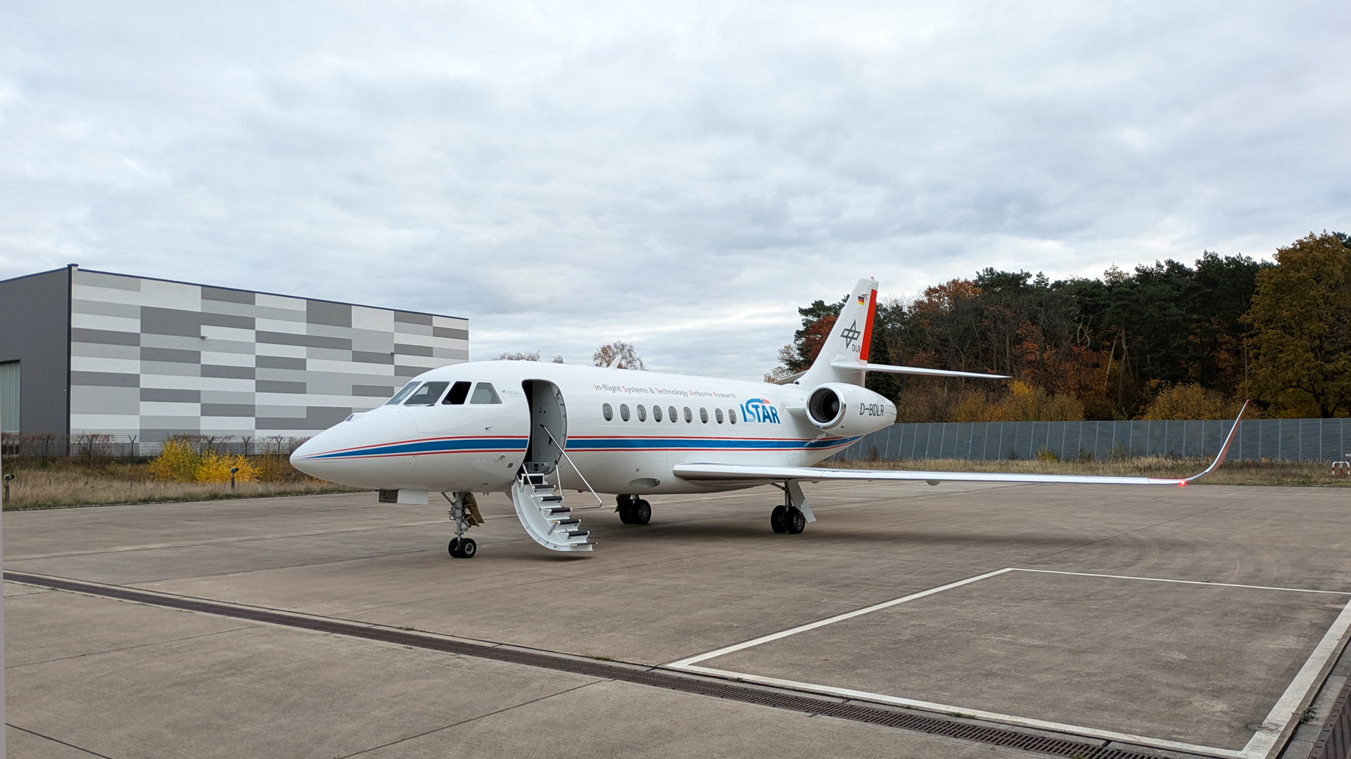 ISTAR Falcon 2000LX research aircraft at Braunschweig-Wolfsburg airport