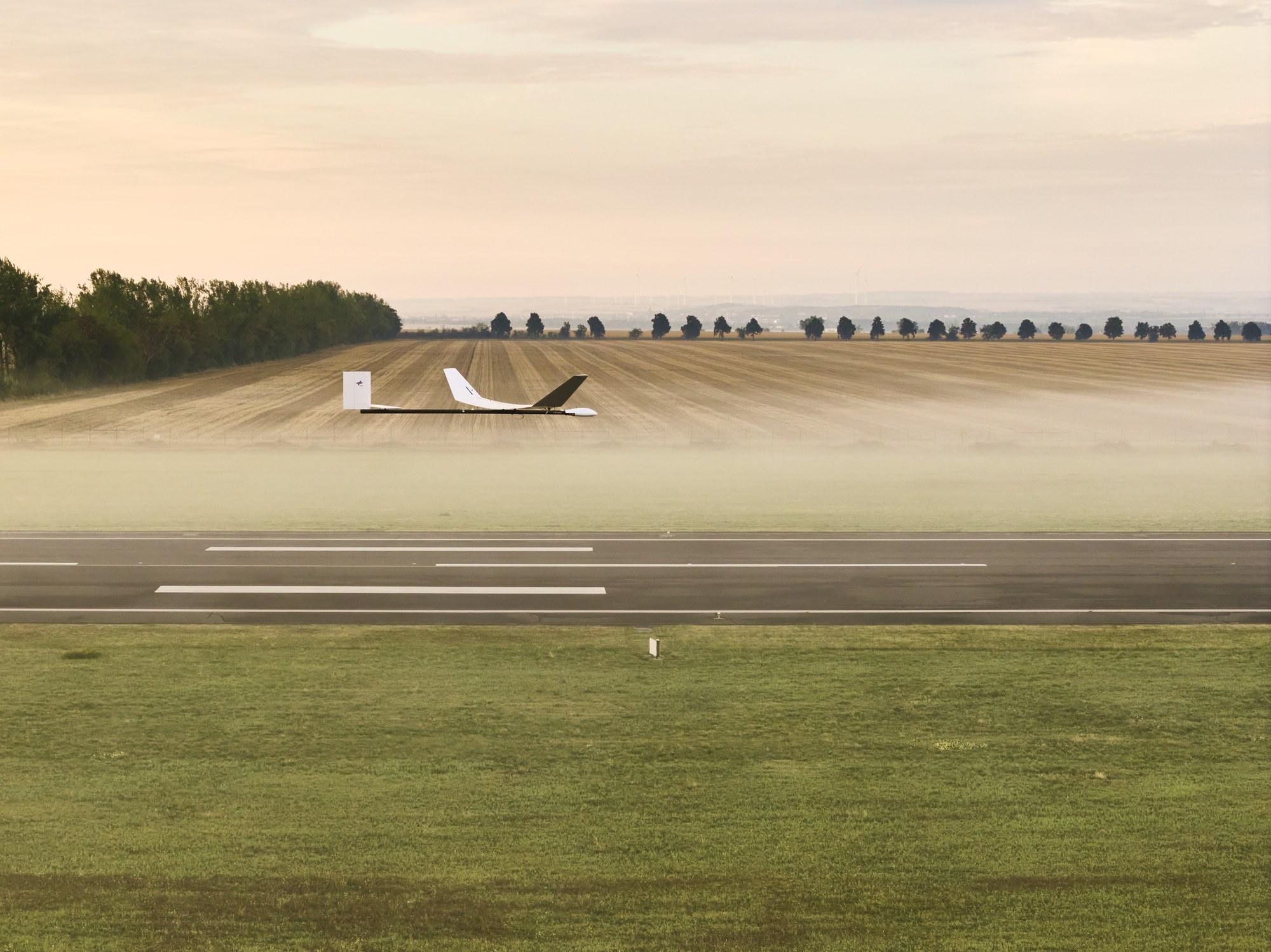 The uncrewed high-altitude platform HAP-alpha flies over Magdeburg/Cochstedt Airport
