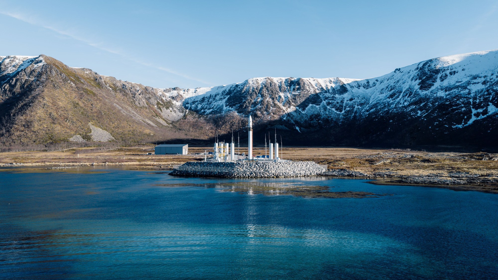 The SPECTRUM launch vehicle on the launch pad at Andøya, Norway