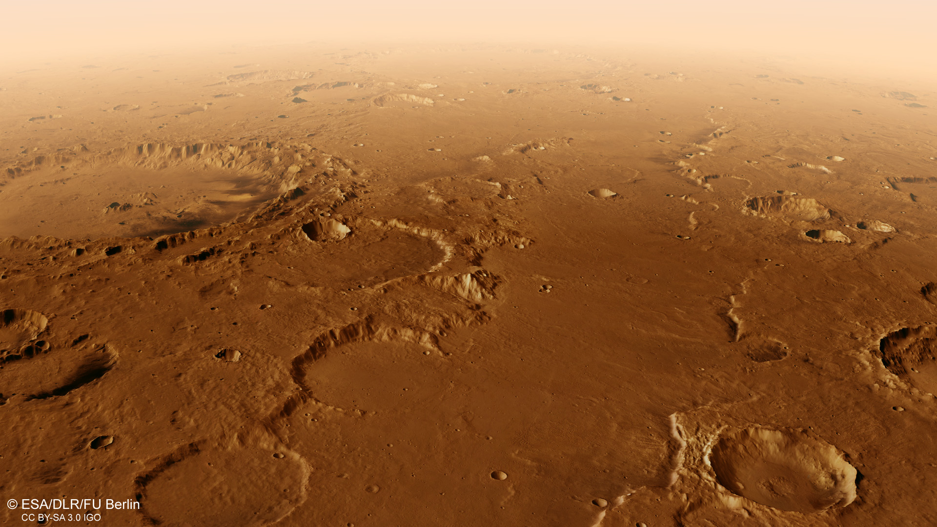 Virtual flight over the southern Martian highlands