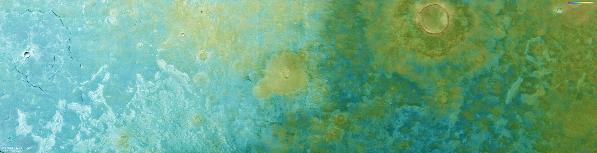 Topographic map of a section of Utopia Planitia