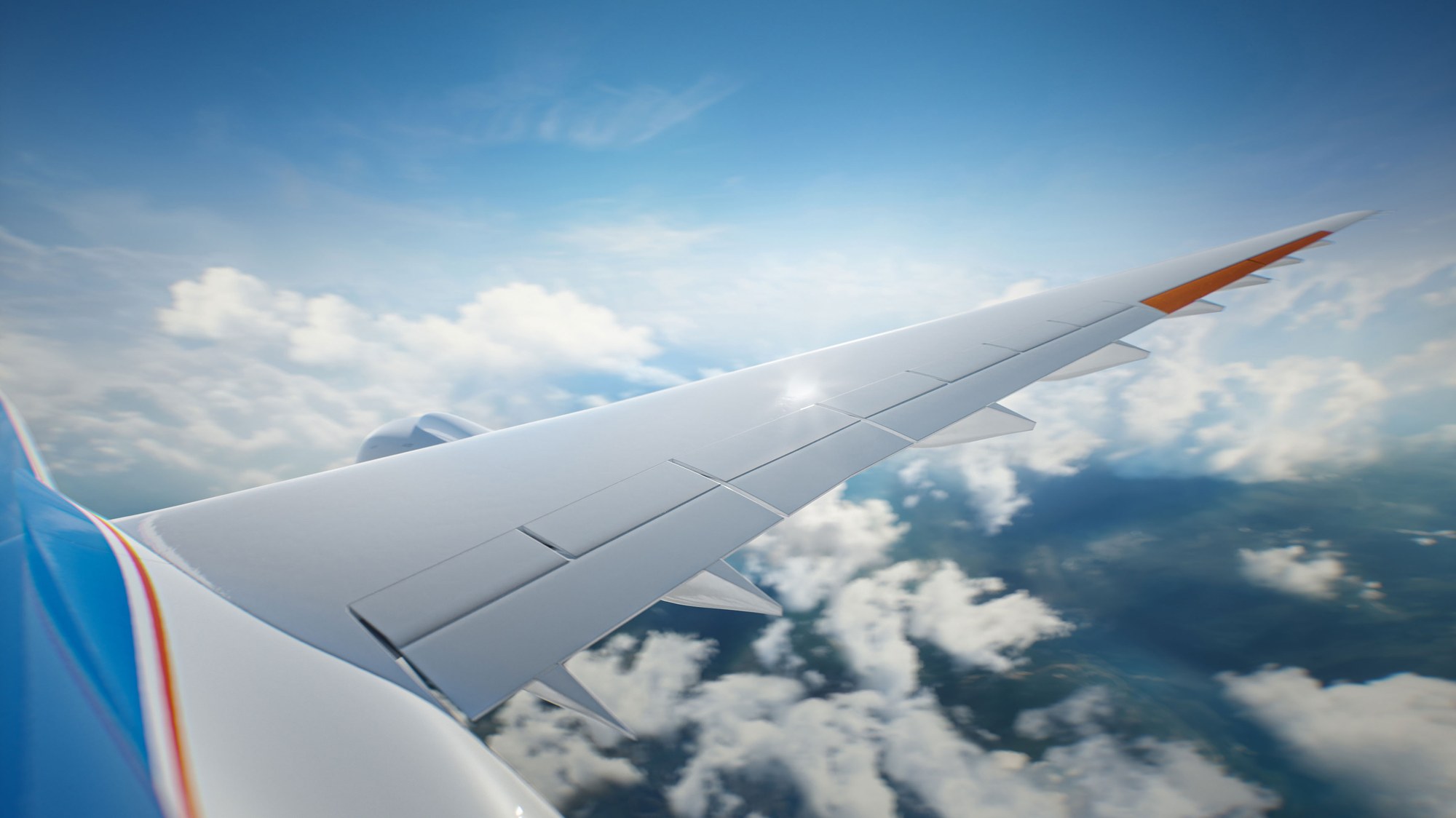 High-aspect-ratio wing with multifunctional control surfaces