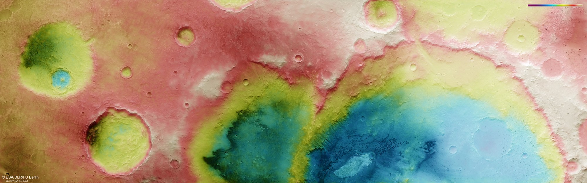 Topographic map of Arabia Terra on Mars