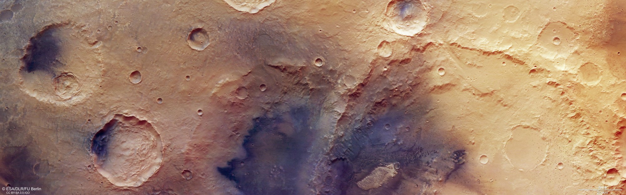Trouvelot Crater in the Mars Highlands of Arabia Terra