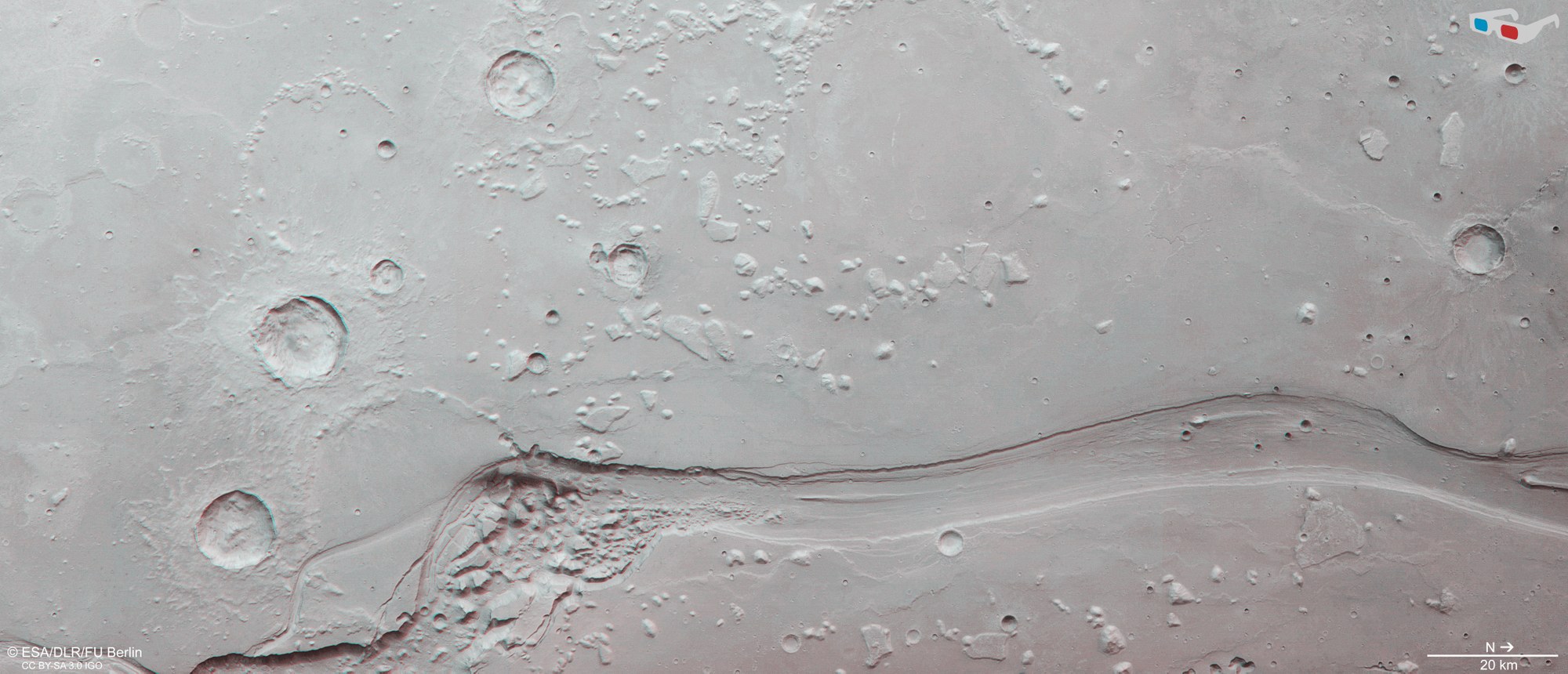 3D (anaglyph) image of the Shalbatana Vallis middle section