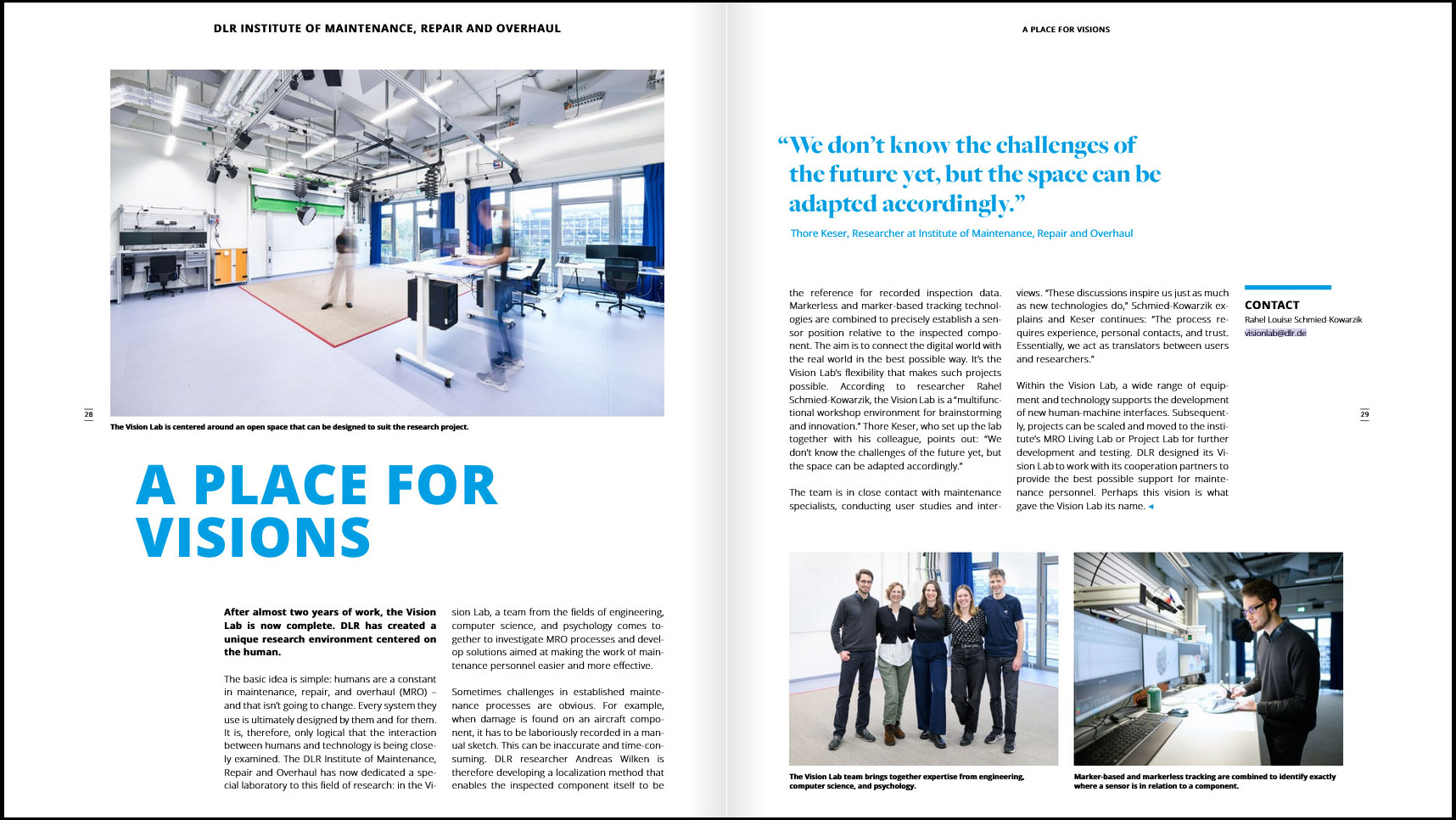 Entry page of the ZAL magazine article "A Place for Visions"