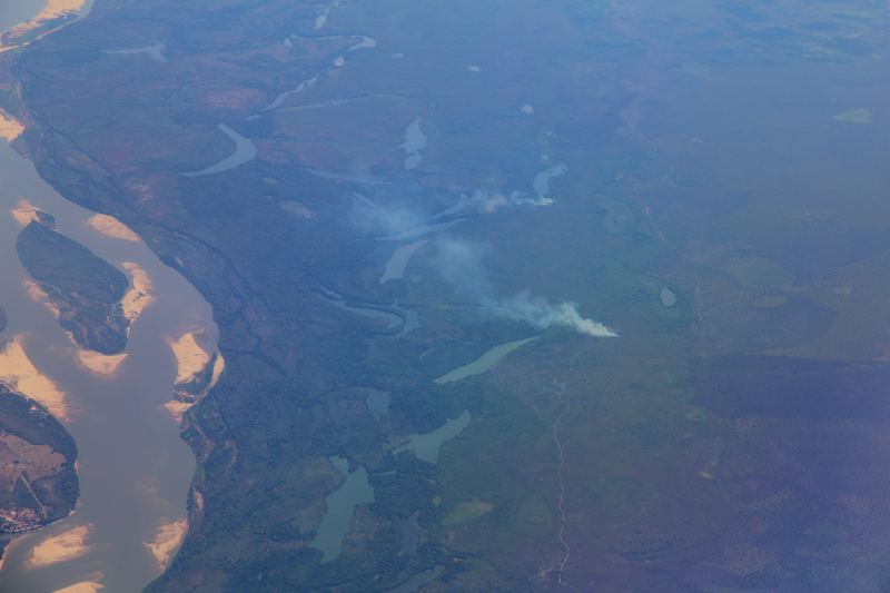 Wildfires over the wetlands of Brazil