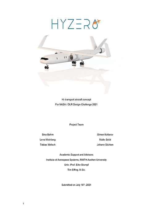 Video: HyZero aircraft concept RWTH Aachen NASA / DLR Design Challenge 2021 (engl.)