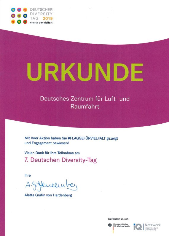 Preview image certificate German's diversity day 2019