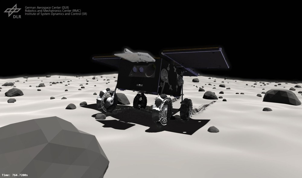 Simulation of the MMX Rover landing