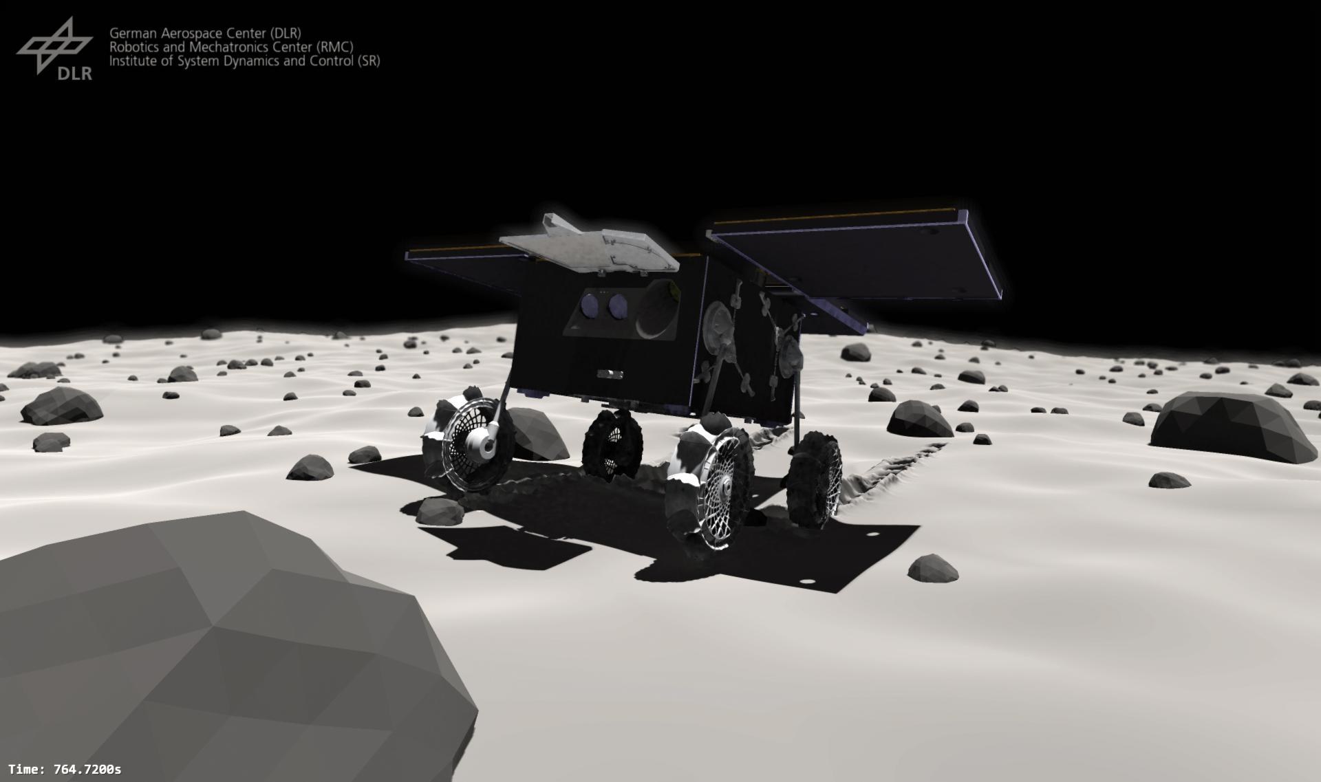 The MMX Rover moving on Phobos