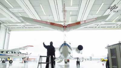 Video still - First in-flight 100% sustainable-fuels emissions study of passenger jet shows early promise