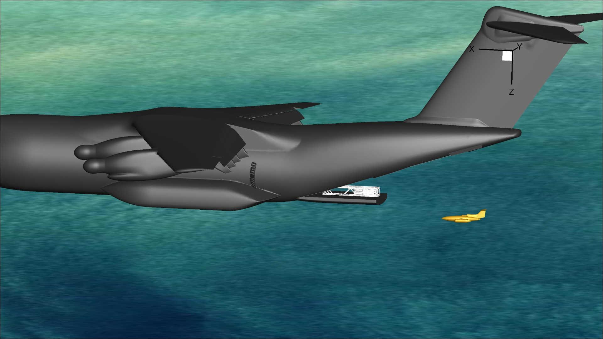 Simulation eines Absetzens eines UAV