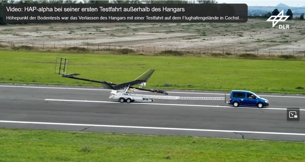 Video: HAP-alpha on its first ground test outside the hangar