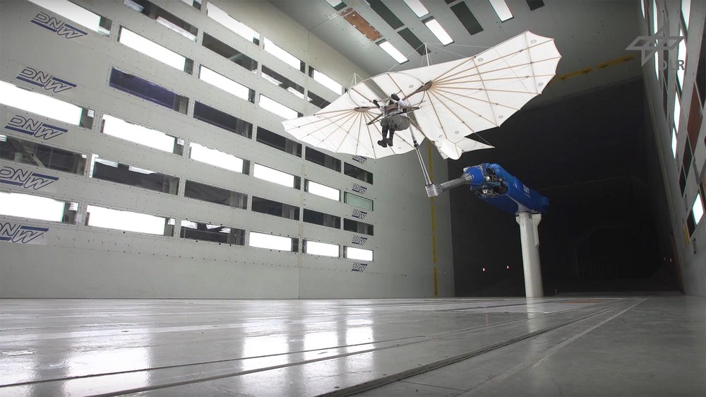 Lilienthal's biplane glider passed its flow test in the wind tunnel