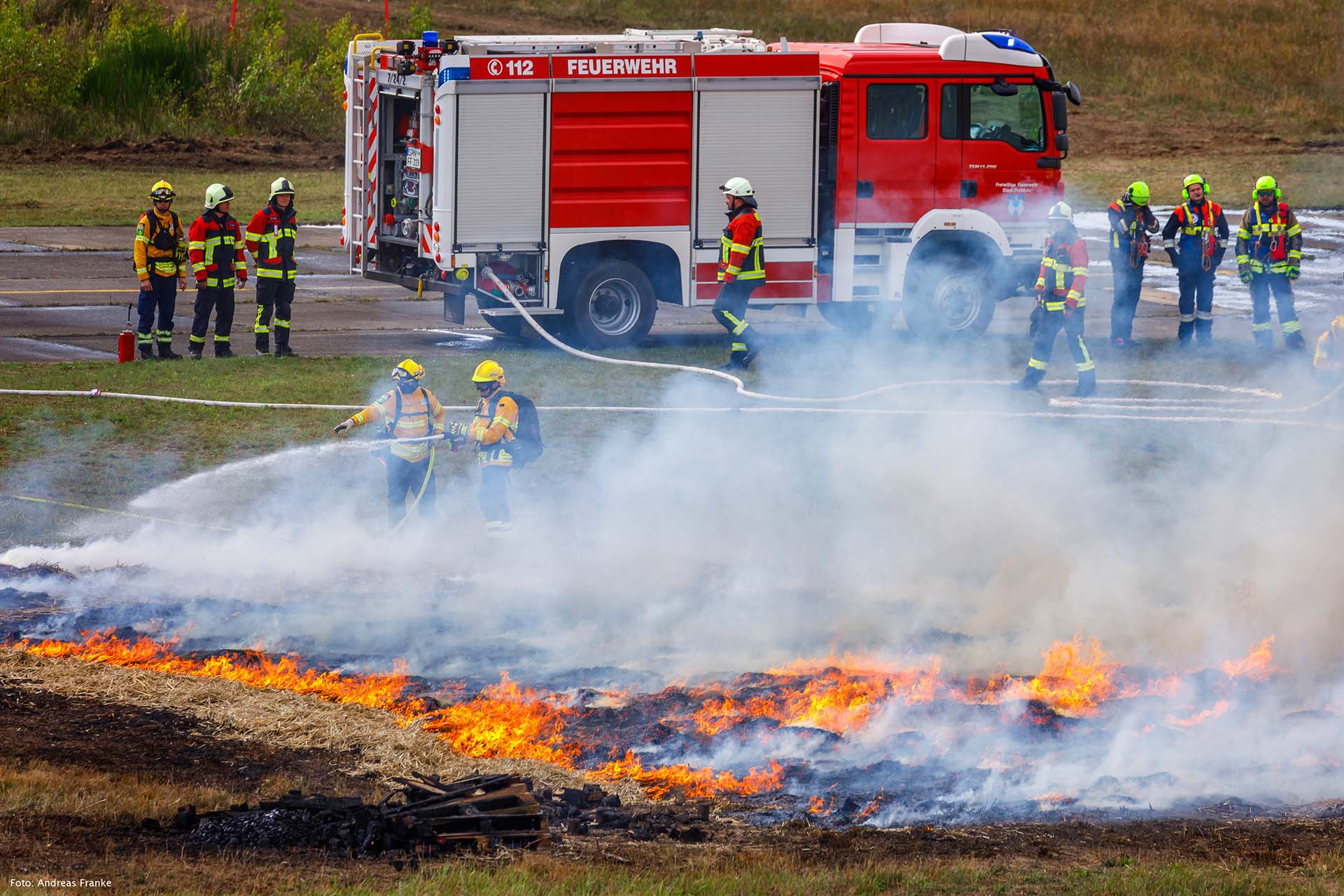 Fire service and @fire personnel tackle a blaze