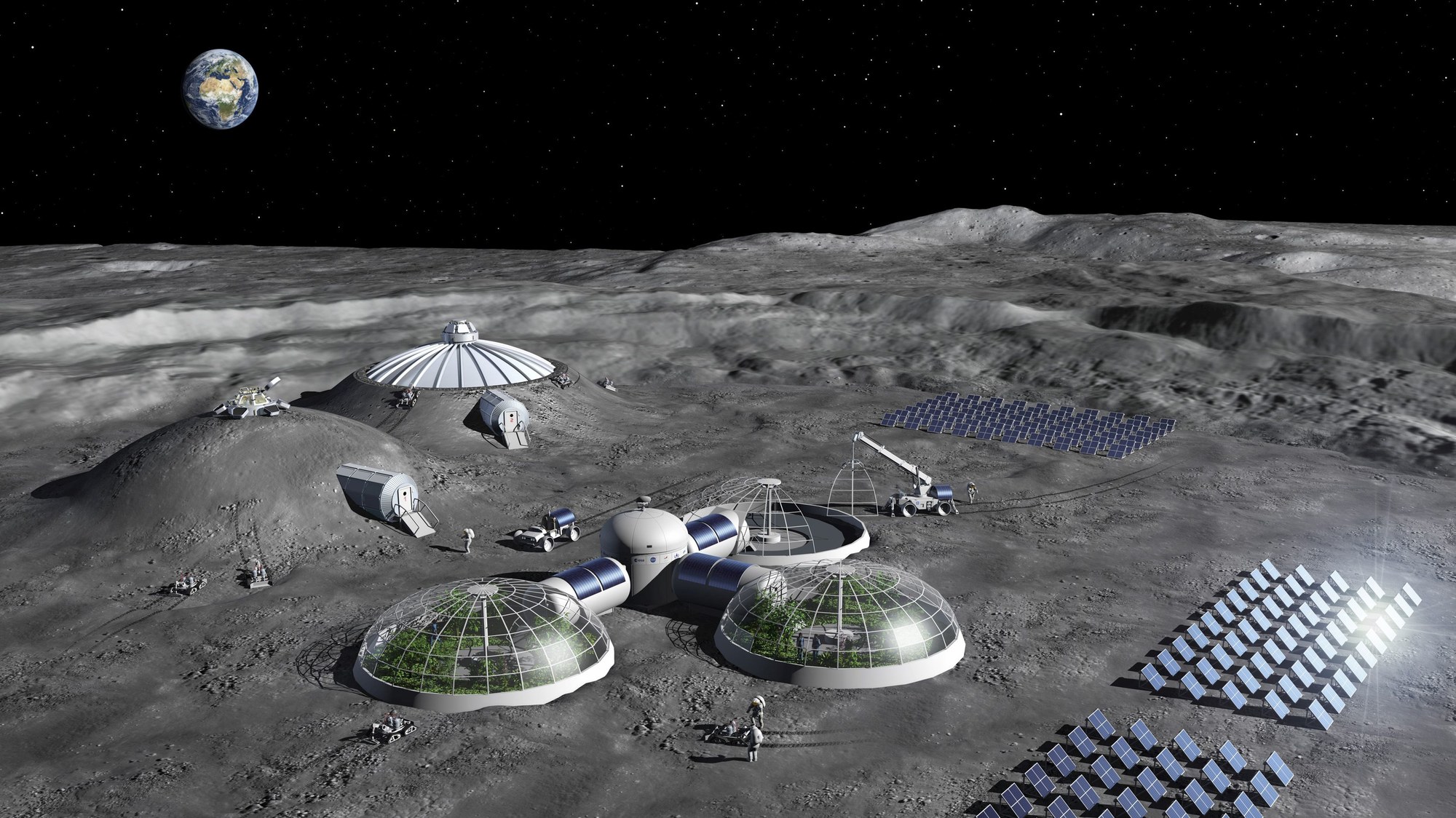 Artist's impression of a lunar base