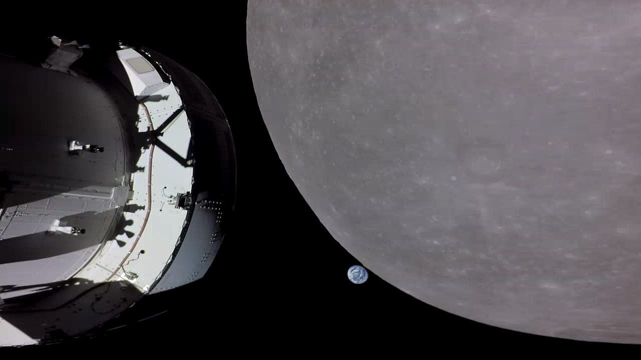 Orion view of the Moon and Earth
