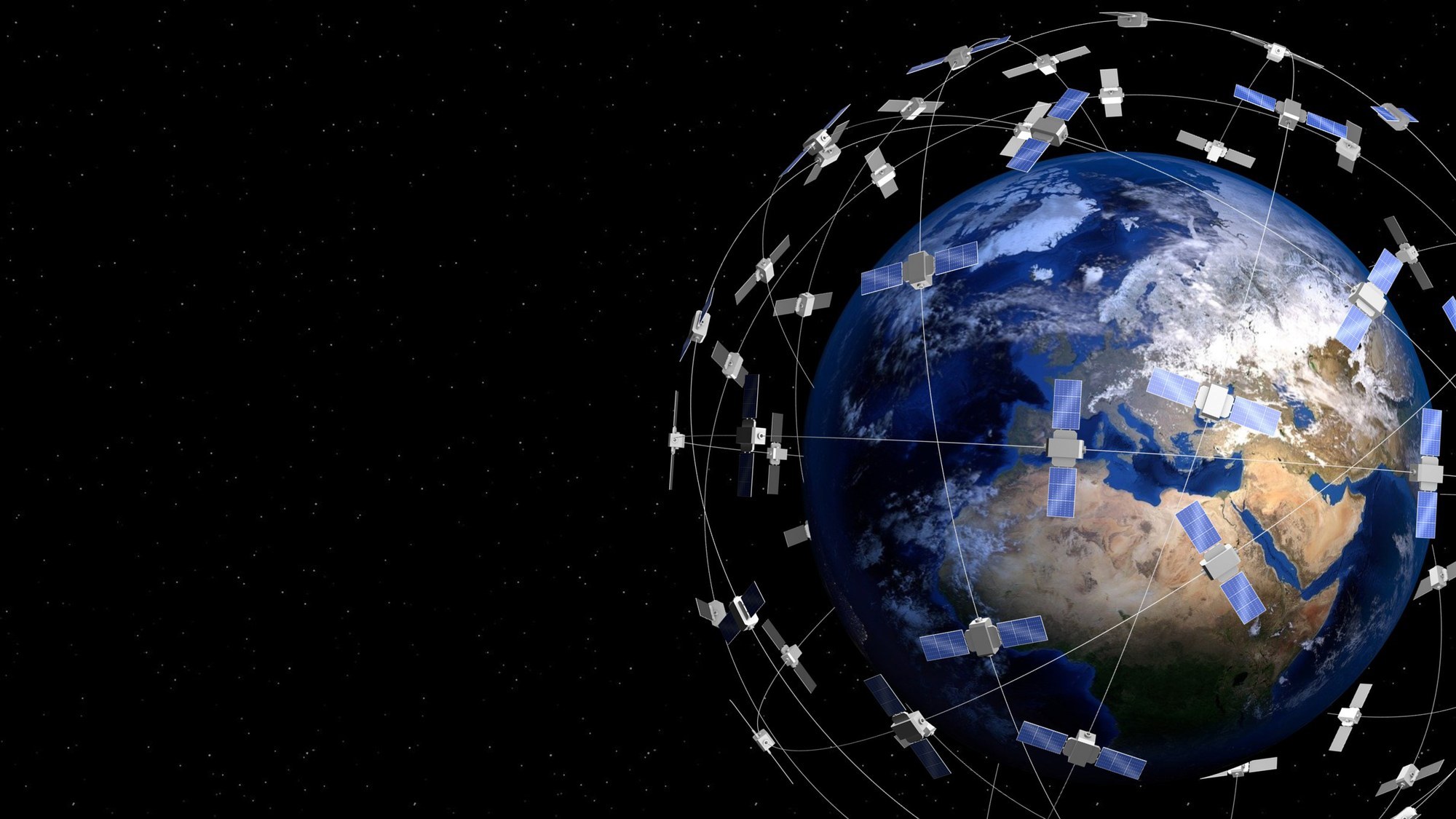 Illustration of a small satellite constellation
