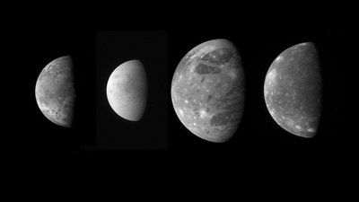 The large moons of Jupiter (Galilean moons)
