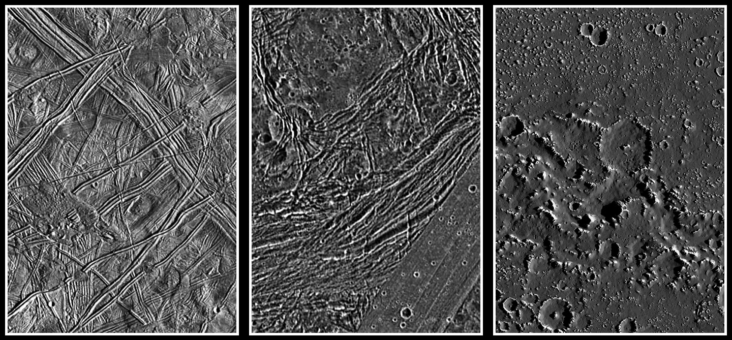 Surfaces of Jupiter's icy moons