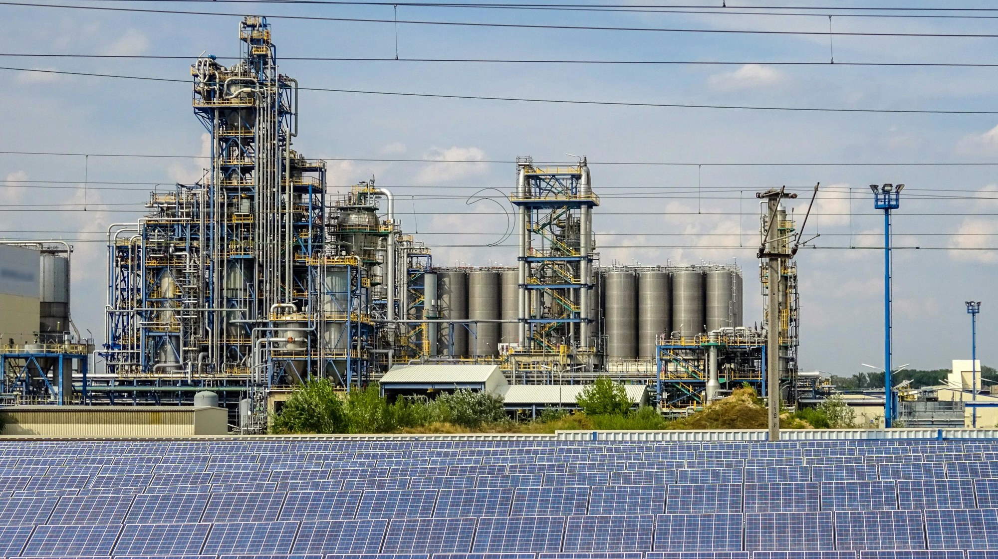 Chemical plant with photovoltaic system