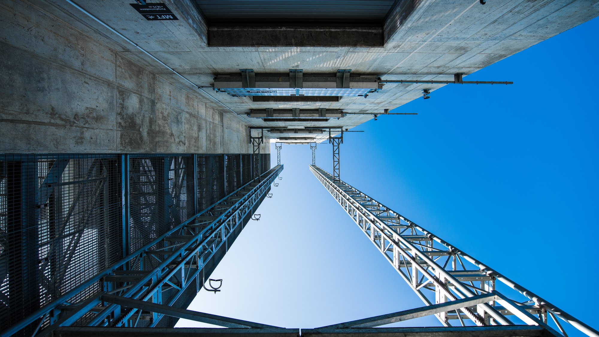 Solar Towers Jülich from below