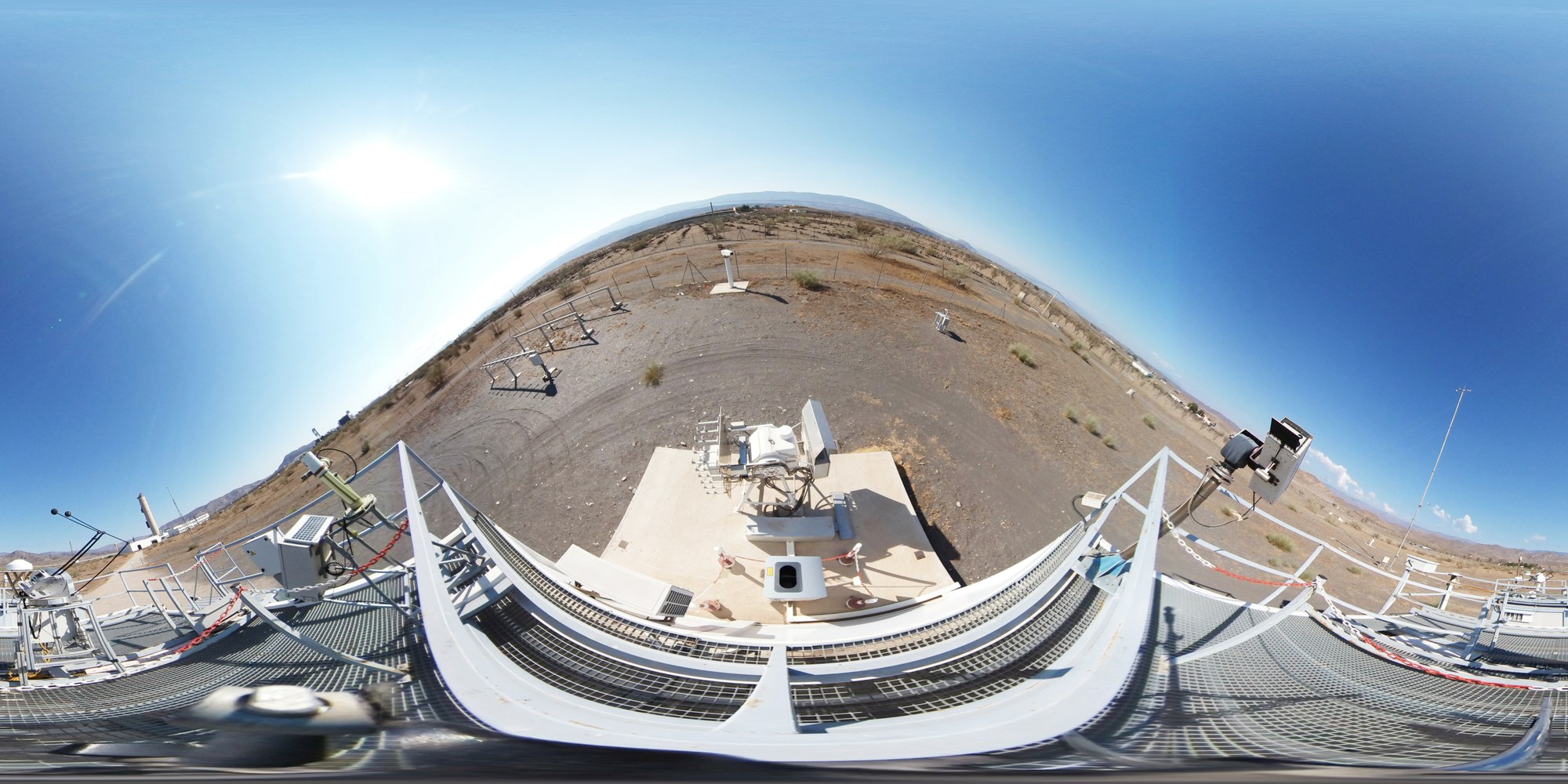 View from the METAS station to CIEMAT's Plataforma Solar de Almería.